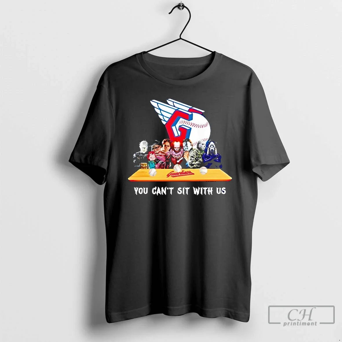 Classic Horror Movie Characters You Cant Sit With Us - Adult & Kids T-Shirts, Sweatshirts & Hoodies apparel design preview 1