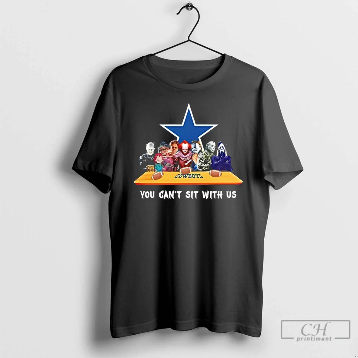 Classic Horror Movie Characters You Cant Sit With Us - Adult & Kids T-Shirts, Sweatshirts & Hoodies apparel design preview 1