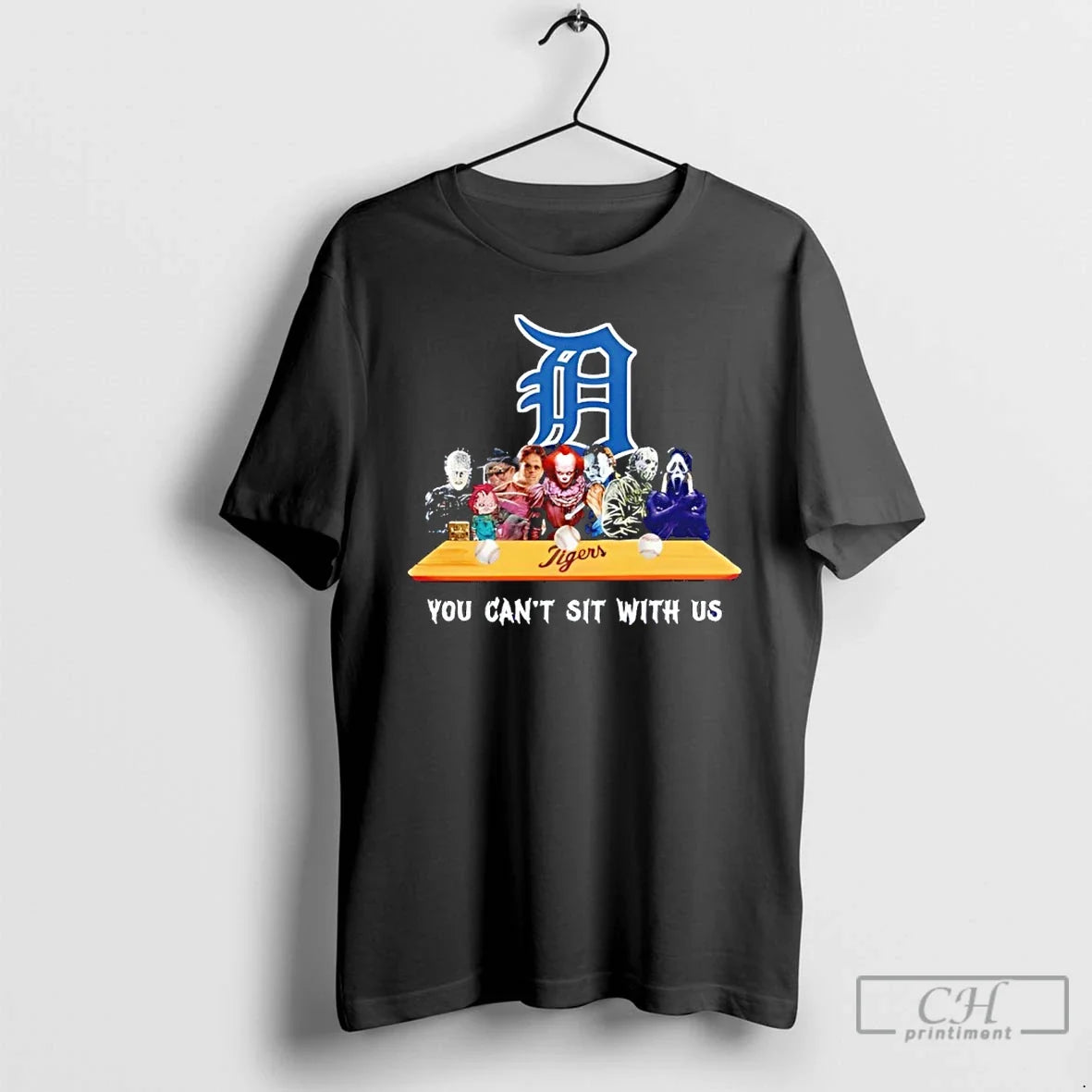 Classic Horror Movie Characters You Cant Sit With Us - Adult & Kids T-Shirts, Sweatshirts & Hoodies apparel design preview 1