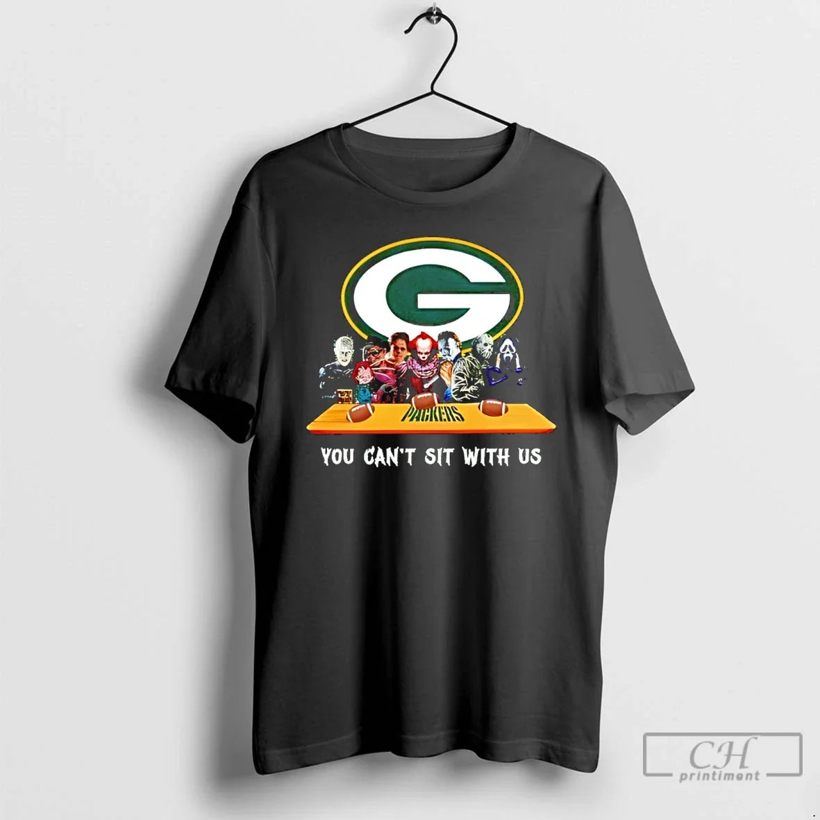 Classic Horror Movie Characters You Cant Sit With Us - Adult & Kids T-Shirts, Sweatshirts & Hoodies apparel design preview 1