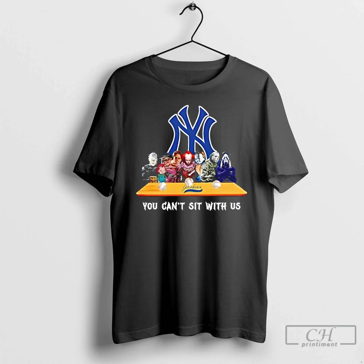 Classic Horror Movie Characters You Cant Sit With Us - Adult & Kids T-Shirts, Sweatshirts & Hoodies apparel design preview 1