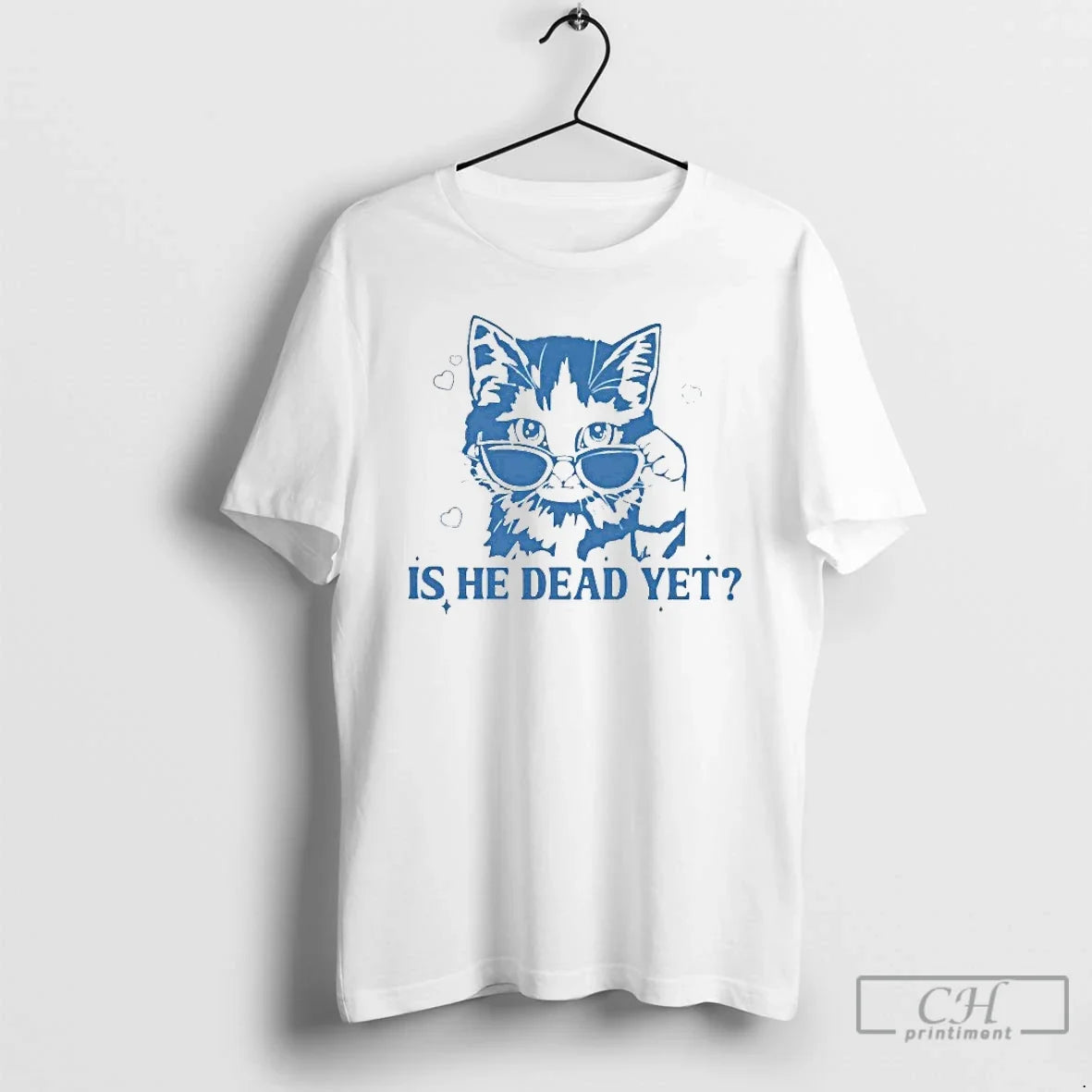 Classic Is He Dead Yet Cat Sunglasses Mens White - Adult & Kids T-Shirts, Sweatshirts & Hoodies apparel design preview 1