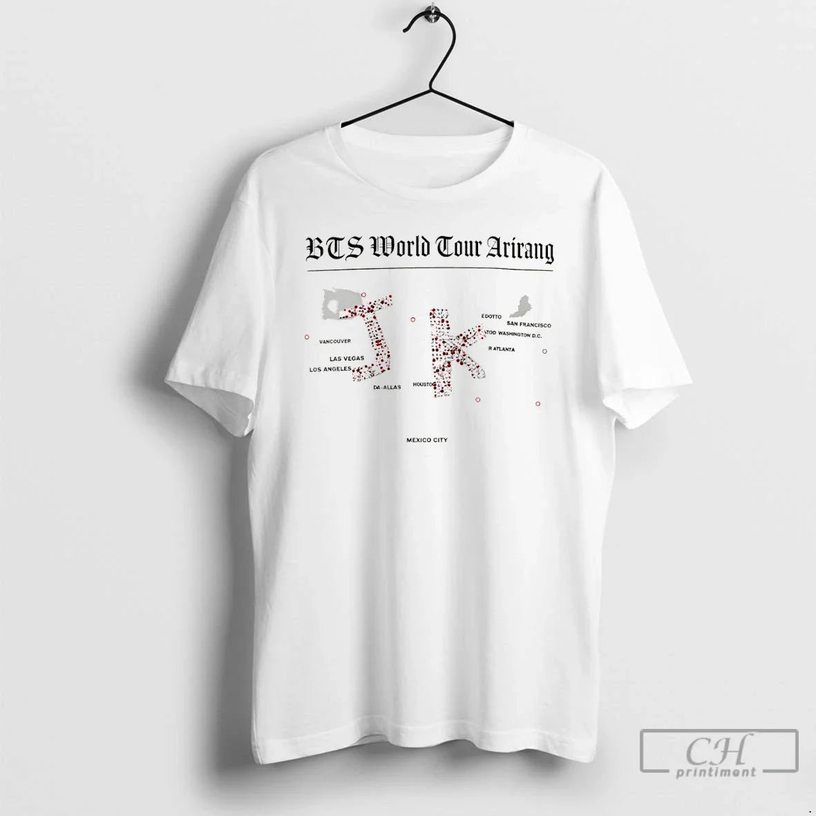 Classic Jungkook Bts World Tour Arirang Jk Map 2026 - Adult & Kids T-Shirts, Sweatshirts & Hoodies apparel design preview 1