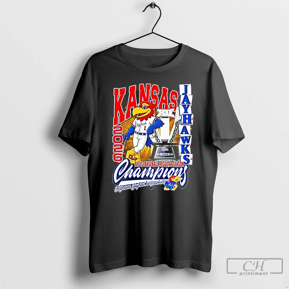 Classic Kansas Jayhawks Baseball Big 12 Regular - Adult & Kids T-Shirts, Sweatshirts & Hoodies apparel design preview 1