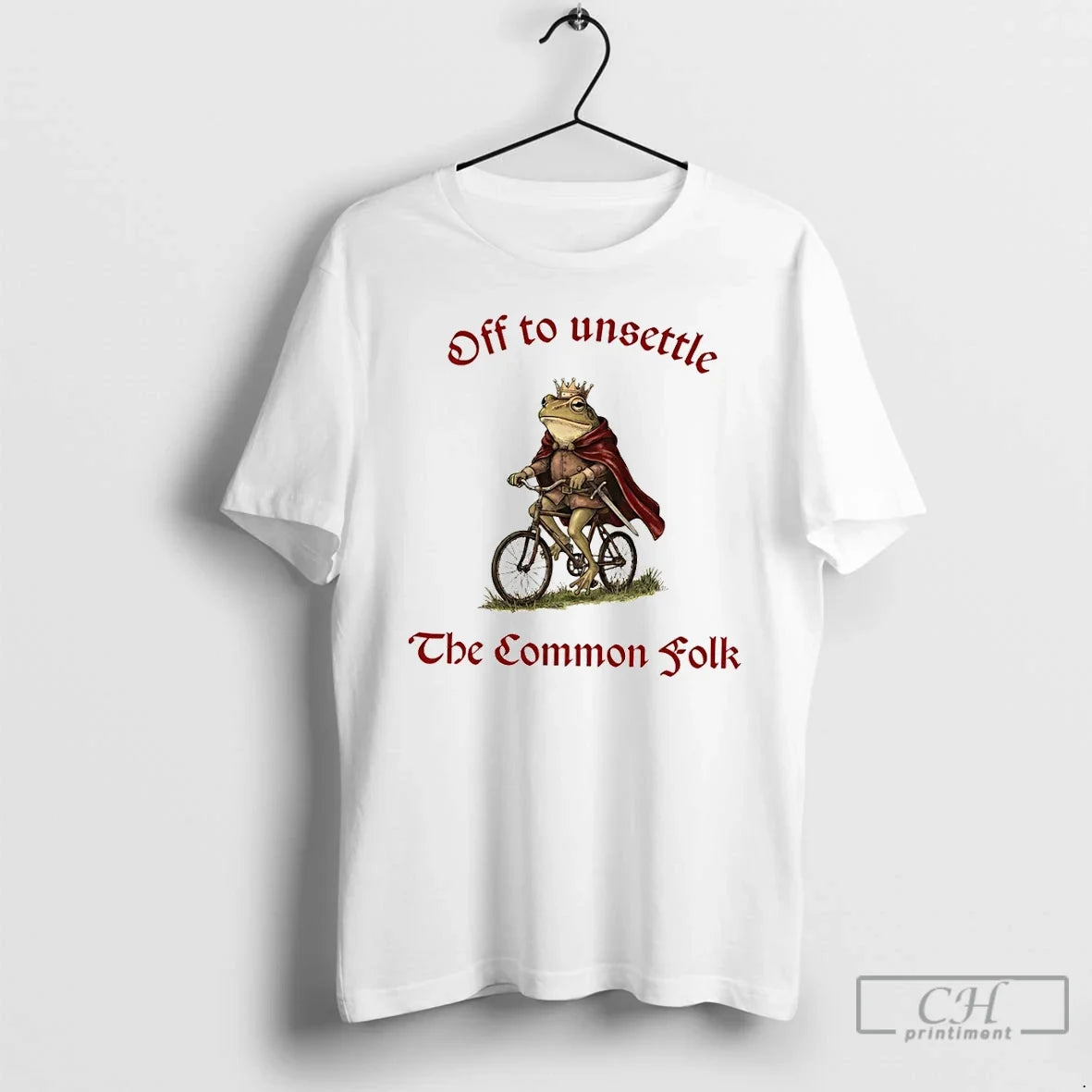 Classic King Frog Off To Unsettle The Common Folk - Adult & Kids T-Shirts, Sweatshirts & Hoodies apparel design preview 1