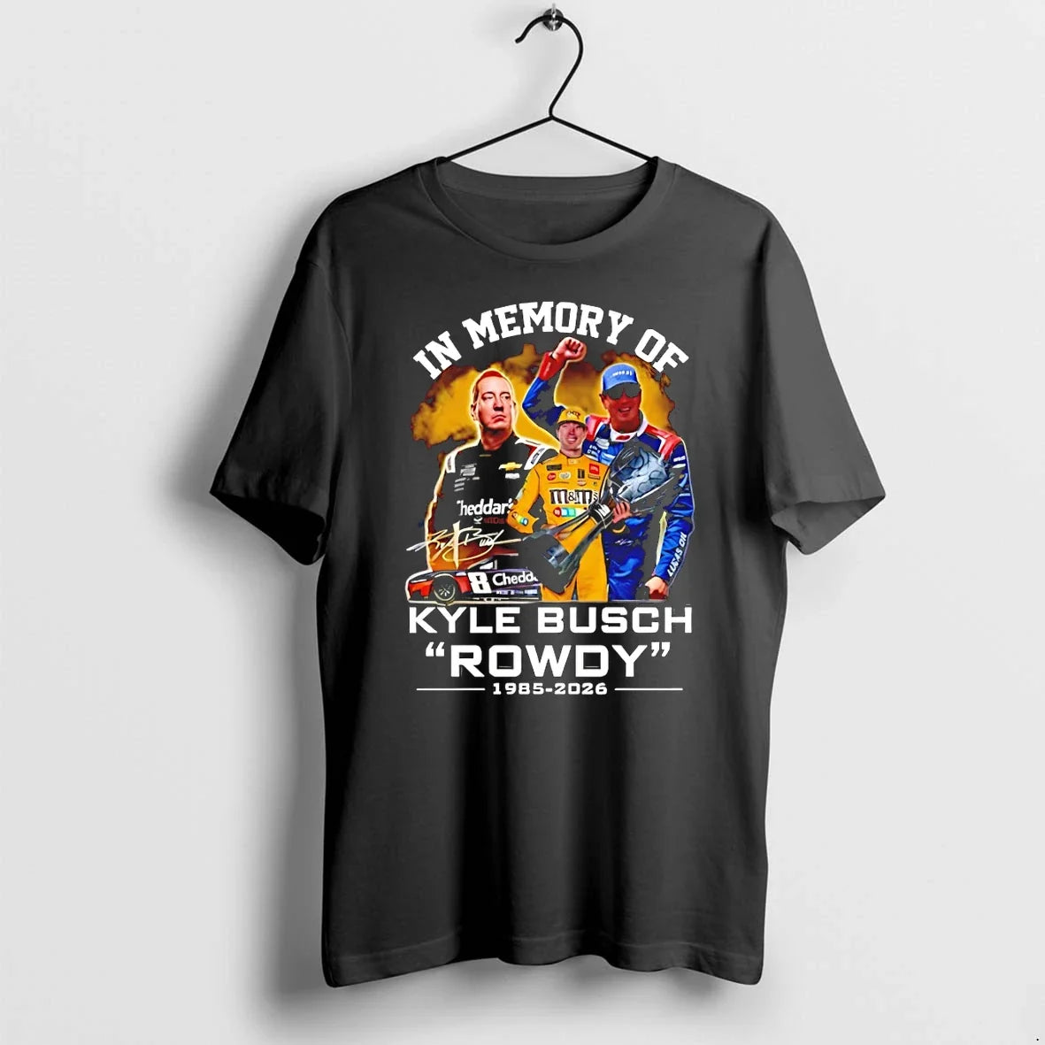 Classic Kyle Busch Rip Rowdy Tribute Racing In Memory - Adult & Kids T-Shirts, Sweatshirts & Hoodies apparel design preview 1