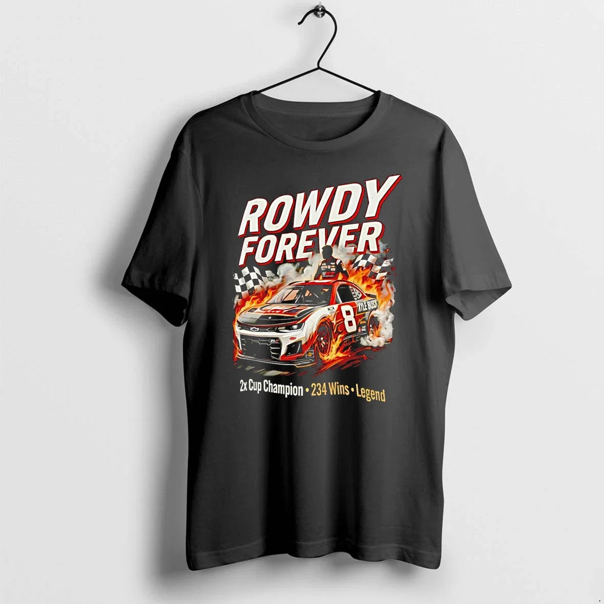 Classic Kyle Busch Rowdy Nascar Cup Series 2x - Adult & Kids T-Shirts, Sweatshirts & Hoodies apparel design preview 1
