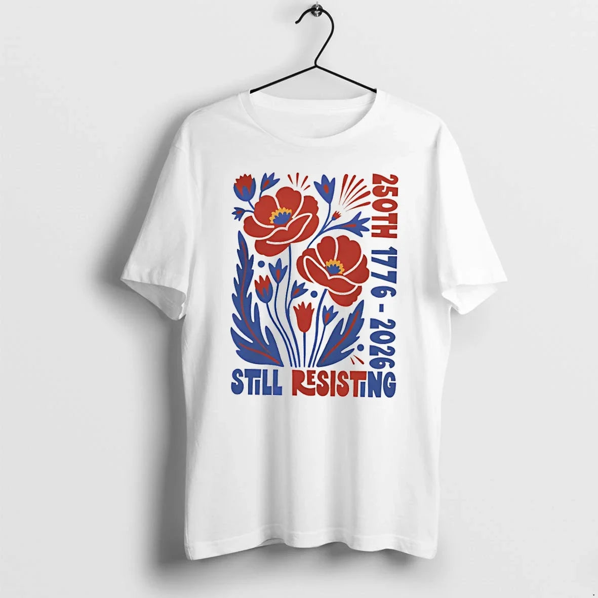 Classic Liberal July 4th Protest Floral Usa 250th - Adult & Kids T-Shirts, Sweatshirts & Hoodies apparel design preview 1