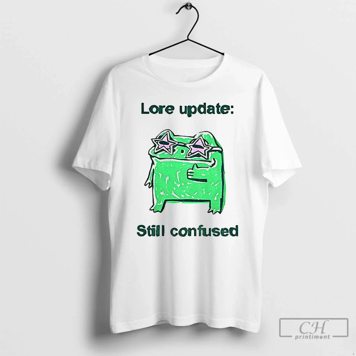 Classic Lore Update Still Confused Frog Meme - Adult & Kids T-Shirts, Sweatshirts & Hoodies apparel design preview 1