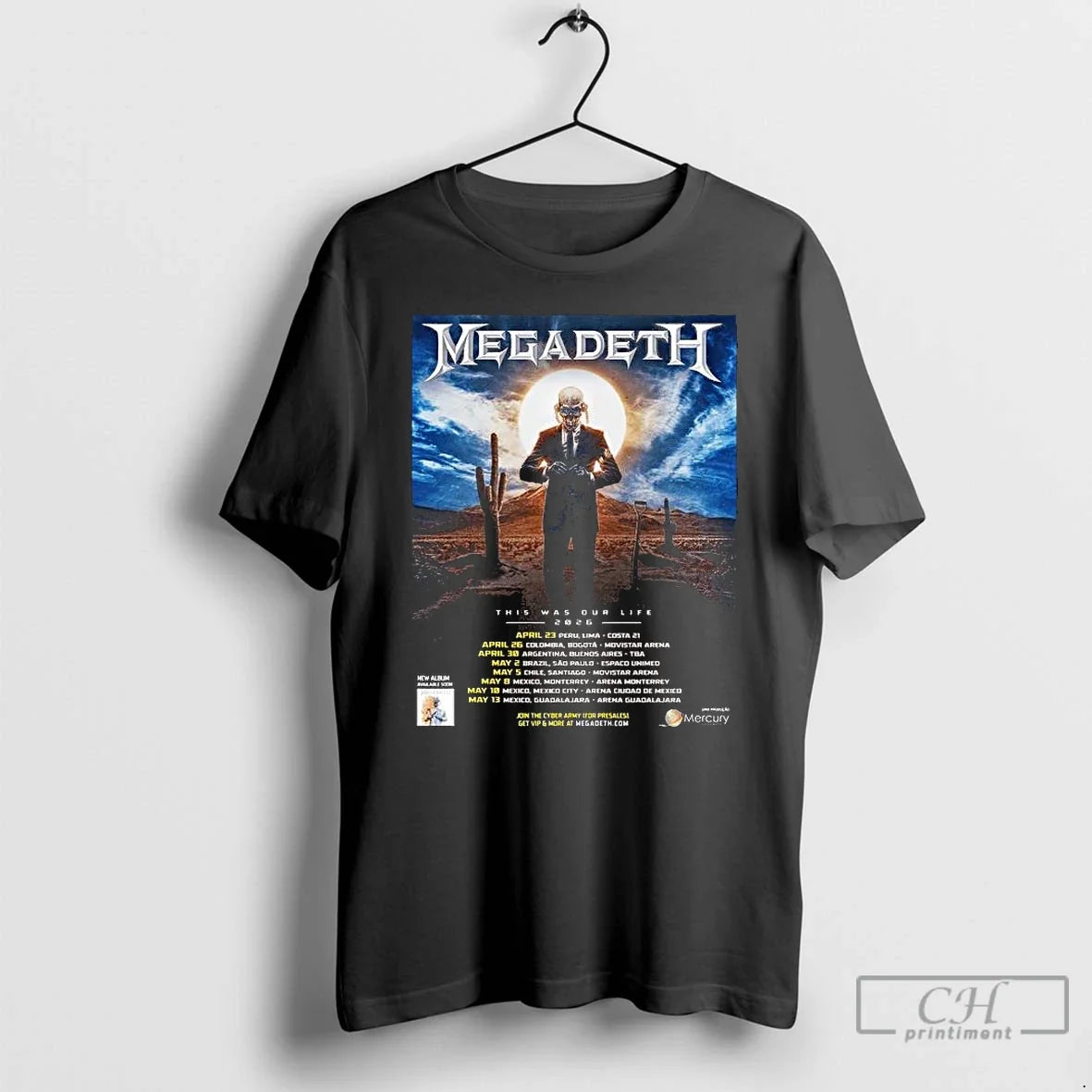Classic Megadeth This Was Our Life 2026 Latin America - Adult & Kids T-Shirts, Sweatshirts & Hoodies apparel design preview 1