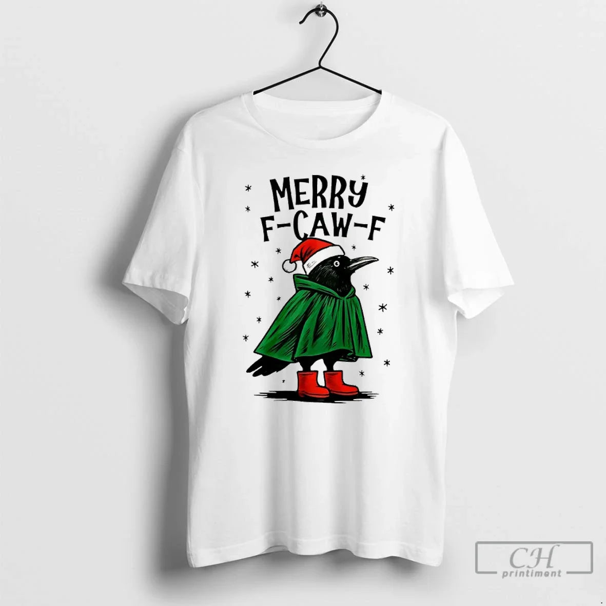 Classic Merry F Caw Christmas - Adult & Kids T-Shirts, Sweatshirts & Hoodies apparel design preview 1