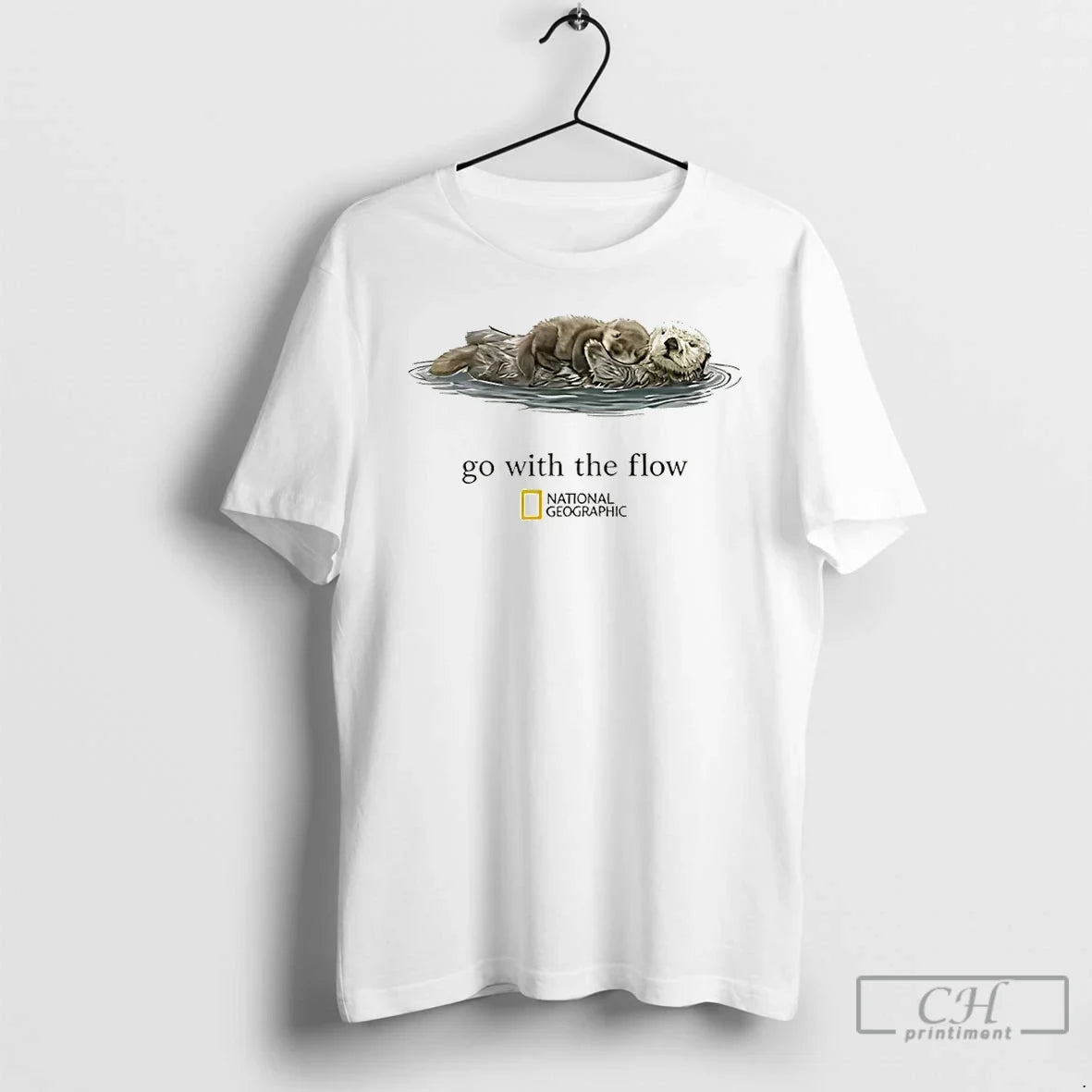Classic National Geographic Go With The Flow Otter - Adult & Kids T-Shirts, Sweatshirts & Hoodies apparel design preview 1