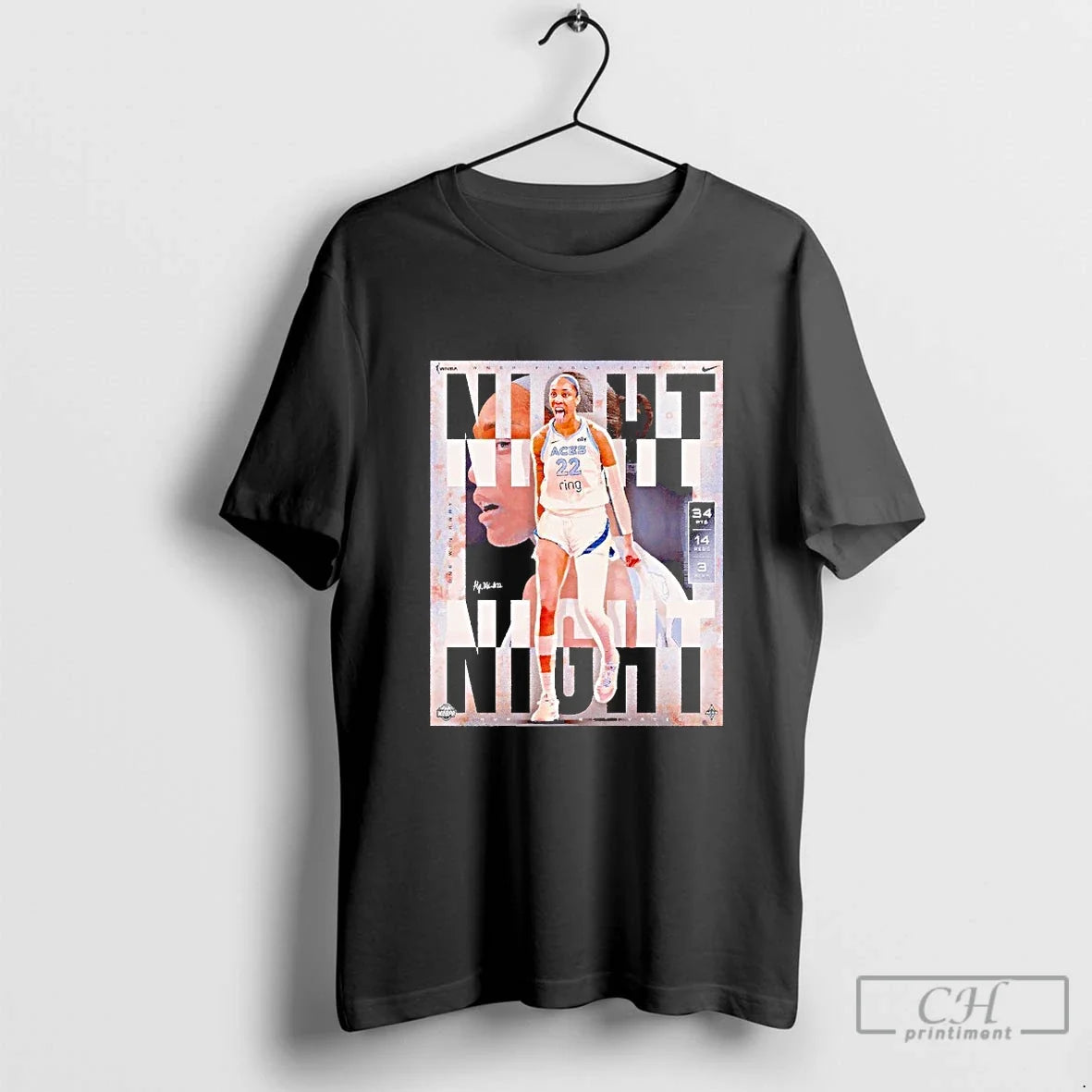 Classic Night From The Goat Aja Wilson Las Vegas Aces - Adult & Kids T-Shirts, Sweatshirts & Hoodies apparel design preview 1