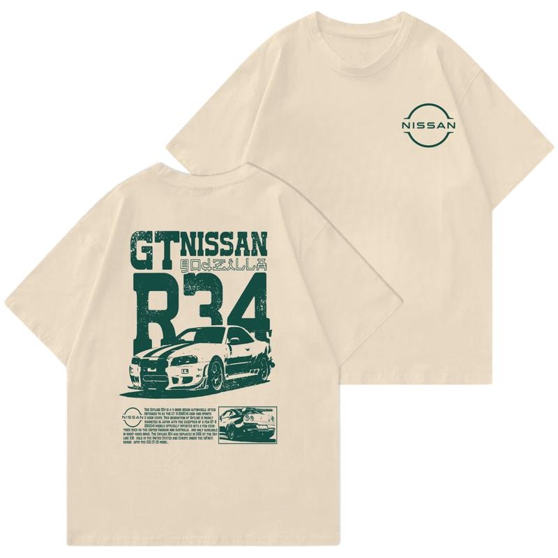 Classic Nissann GT R34 Racing Car Cotton Menswear - Adult & Kids T-Shirts, Sweatshirts & Hoodies apparel design preview 1