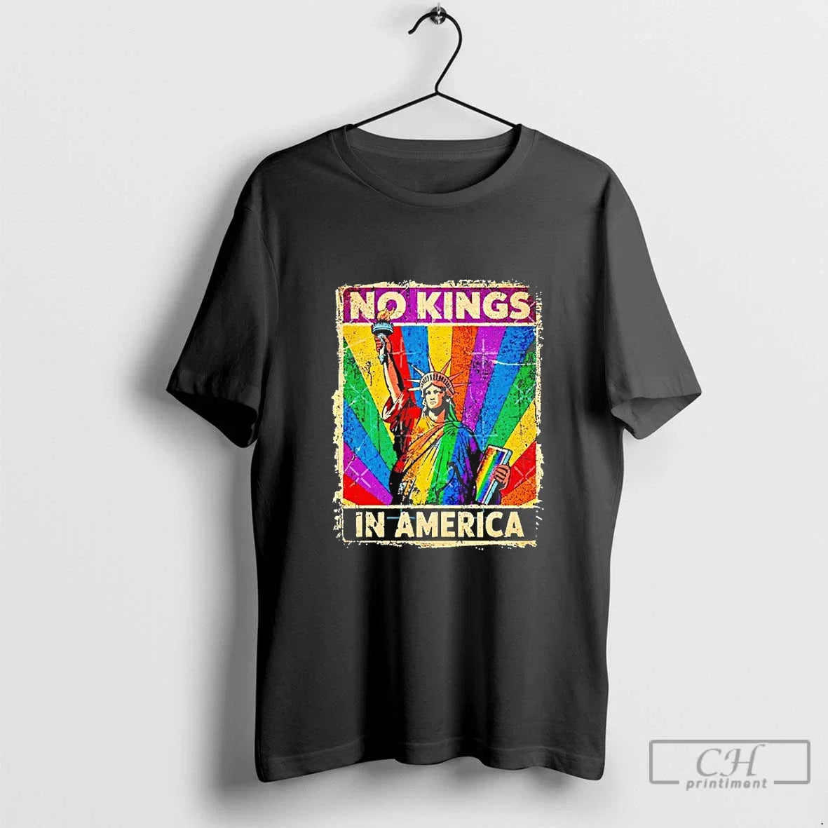 Classic No Kings In America Statue Of Liberty Lgbt - Adult & Kids T-Shirts, Sweatshirts & Hoodies apparel design preview 1