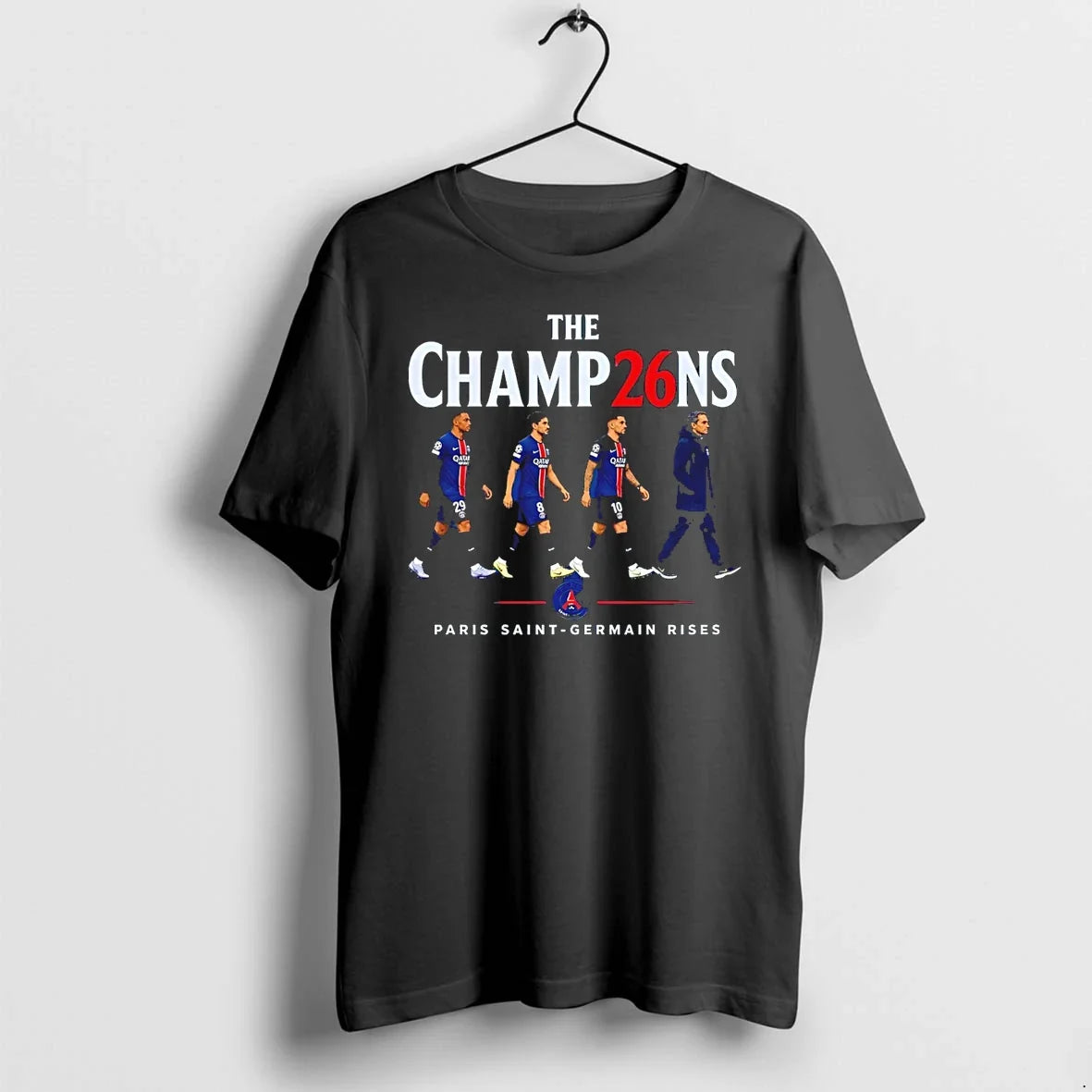 Classic Paris Saint Germain Rises Champions 2026 - Adult & Kids T-Shirts, Sweatshirts & Hoodies apparel design preview 1