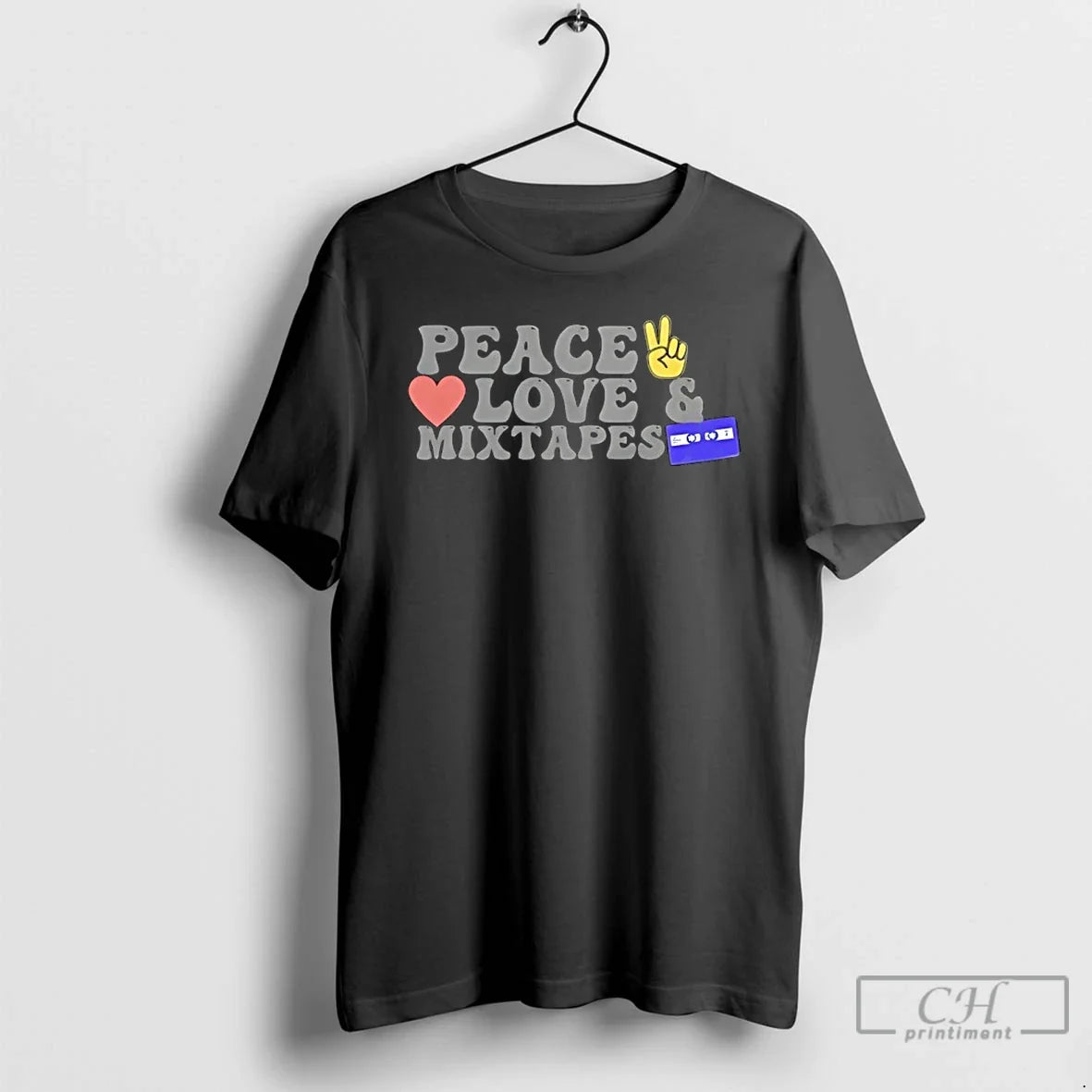 Classic Peace Love And Mixtapes - Adult & Kids T-Shirts, Sweatshirts & Hoodies apparel design preview 1