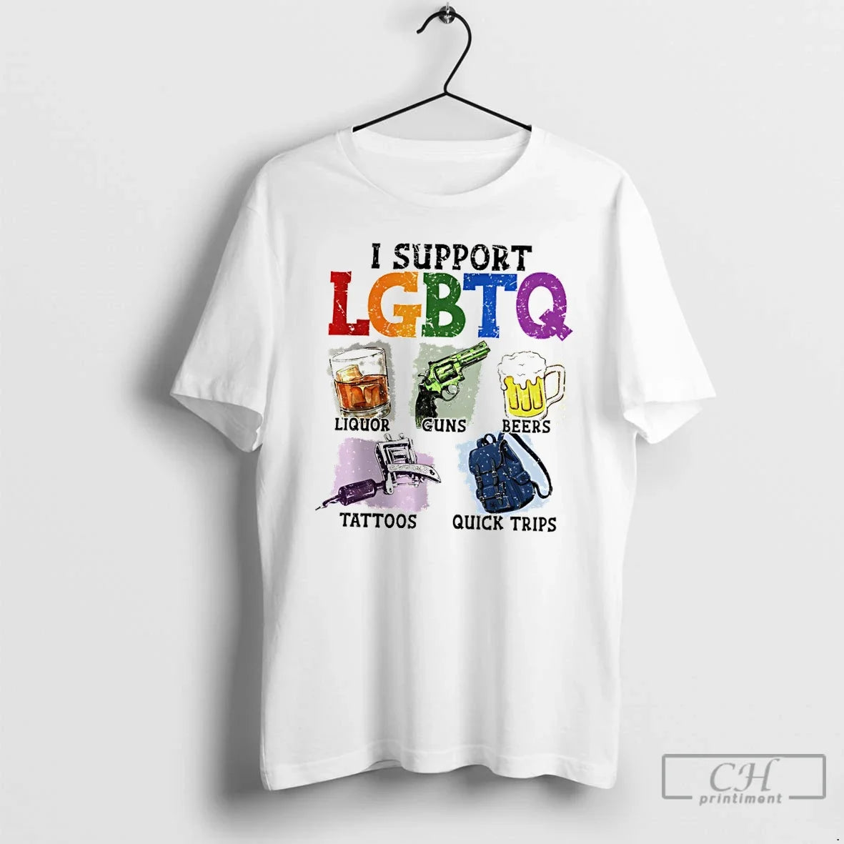 Classic Pride Month Graphic I Support Lgbtq Liquor - Adult & Kids T-Shirts, Sweatshirts & Hoodies apparel design preview 1