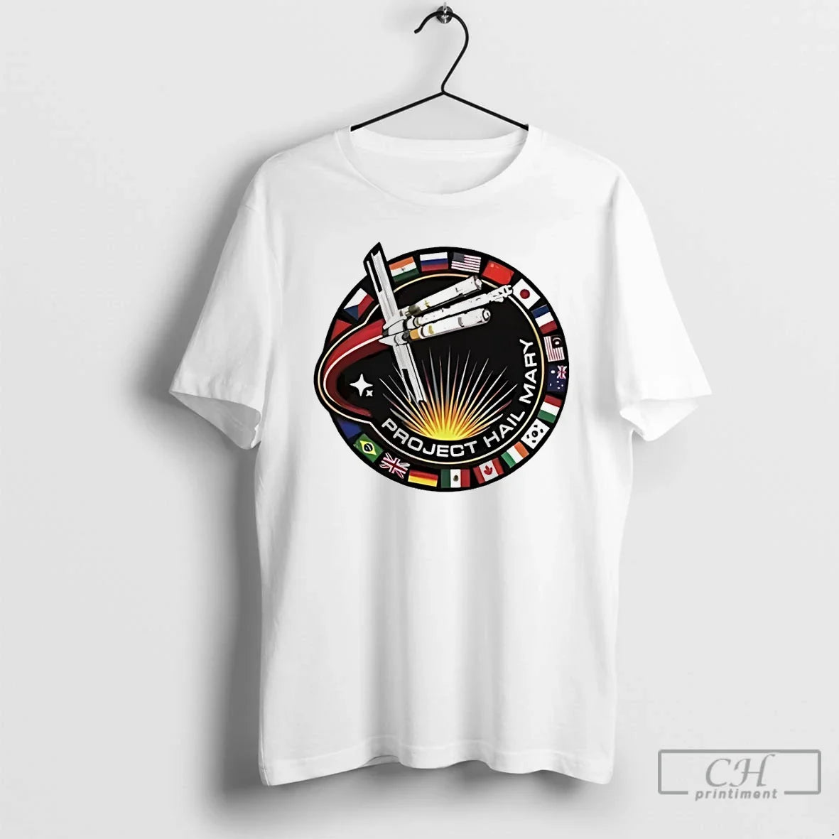 Classic Project Hail Mary Ringer Space Mission Patch - Adult & Kids T-Shirts, Sweatshirts & Hoodies apparel design preview 1