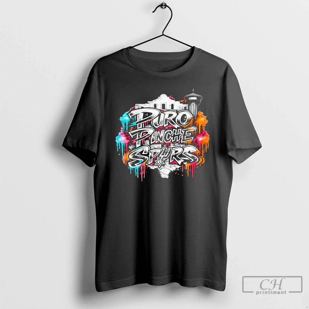Classic Puro Pinche Party San Antonio Spurs - Adult & Kids T-Shirts, Sweatshirts & Hoodies apparel design preview 1