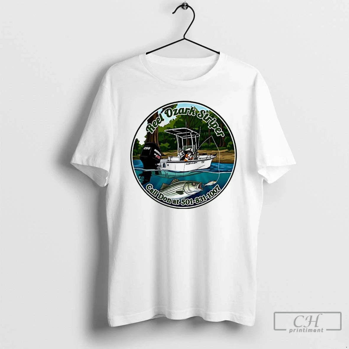 Classic Reel Ozark Striper Call Don At 501 831 1007 - Adult & Kids T-Shirts, Sweatshirts & Hoodies apparel design preview 1