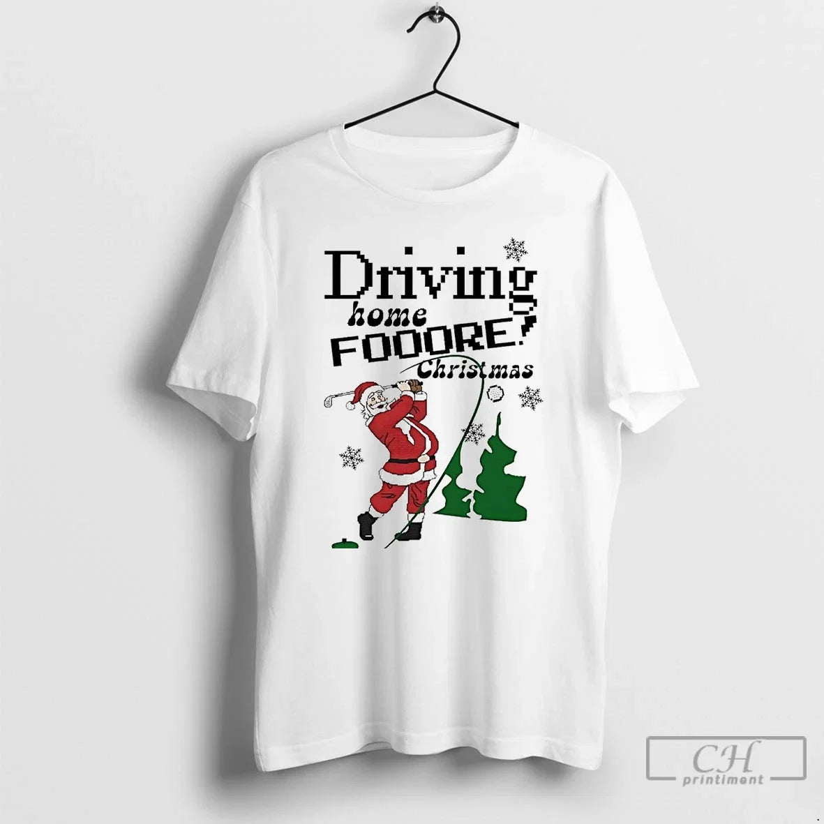 Classic Santa Golf Driving Home For Christmas - Adult & Kids T-Shirts, Sweatshirts & Hoodies apparel design preview 1
