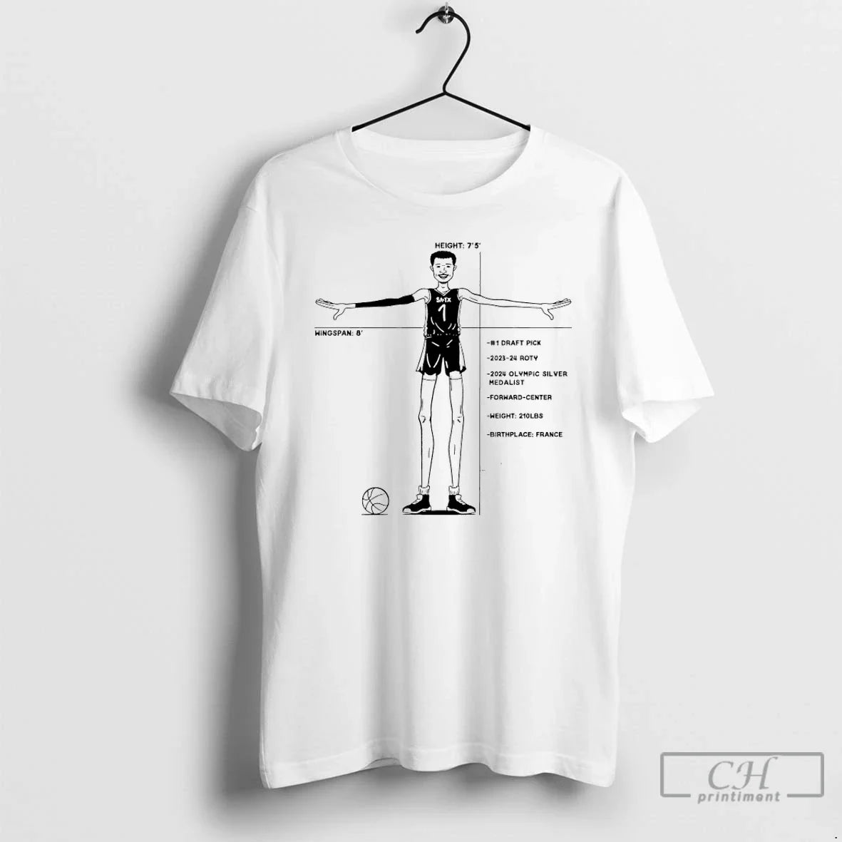 Classic Spurs Victor Wembanyama 1 Draft Pick 2023 24 - Adult & Kids T-Shirts, Sweatshirts & Hoodies apparel design preview 1