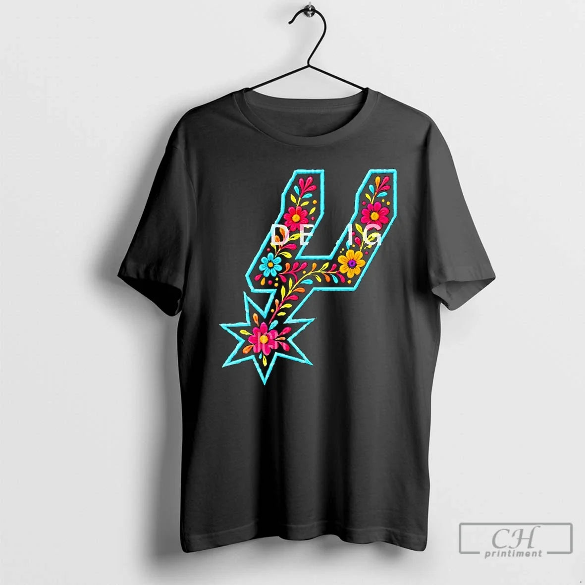 Classic Spurs Logo Floral San Antonio Basketball Nba - Adult & Kids T-Shirts, Sweatshirts & Hoodies apparel design preview 1