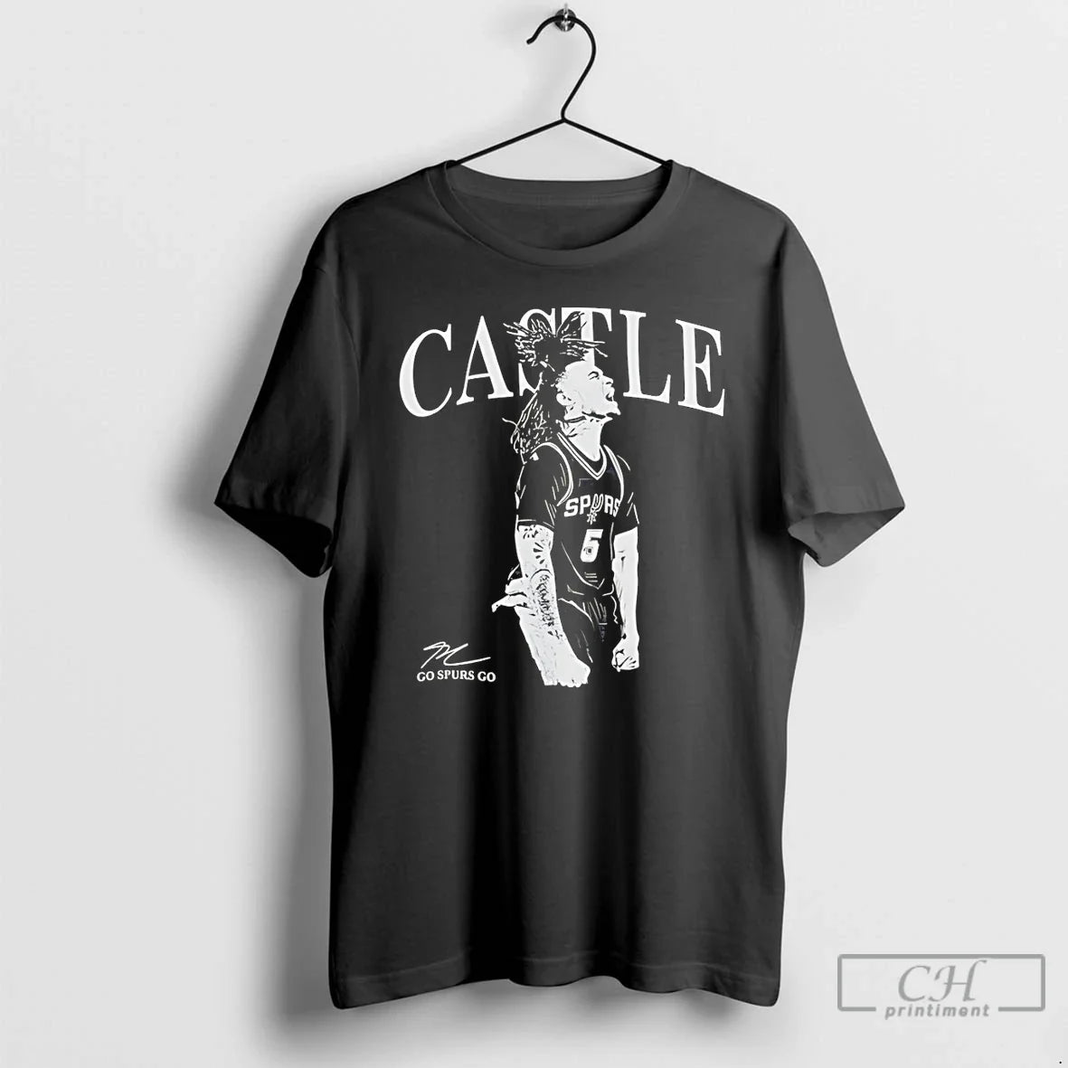 Classic Stephon Castle San Antonio Spurs Basketball - Adult & Kids T-Shirts, Sweatshirts & Hoodies apparel design preview 1