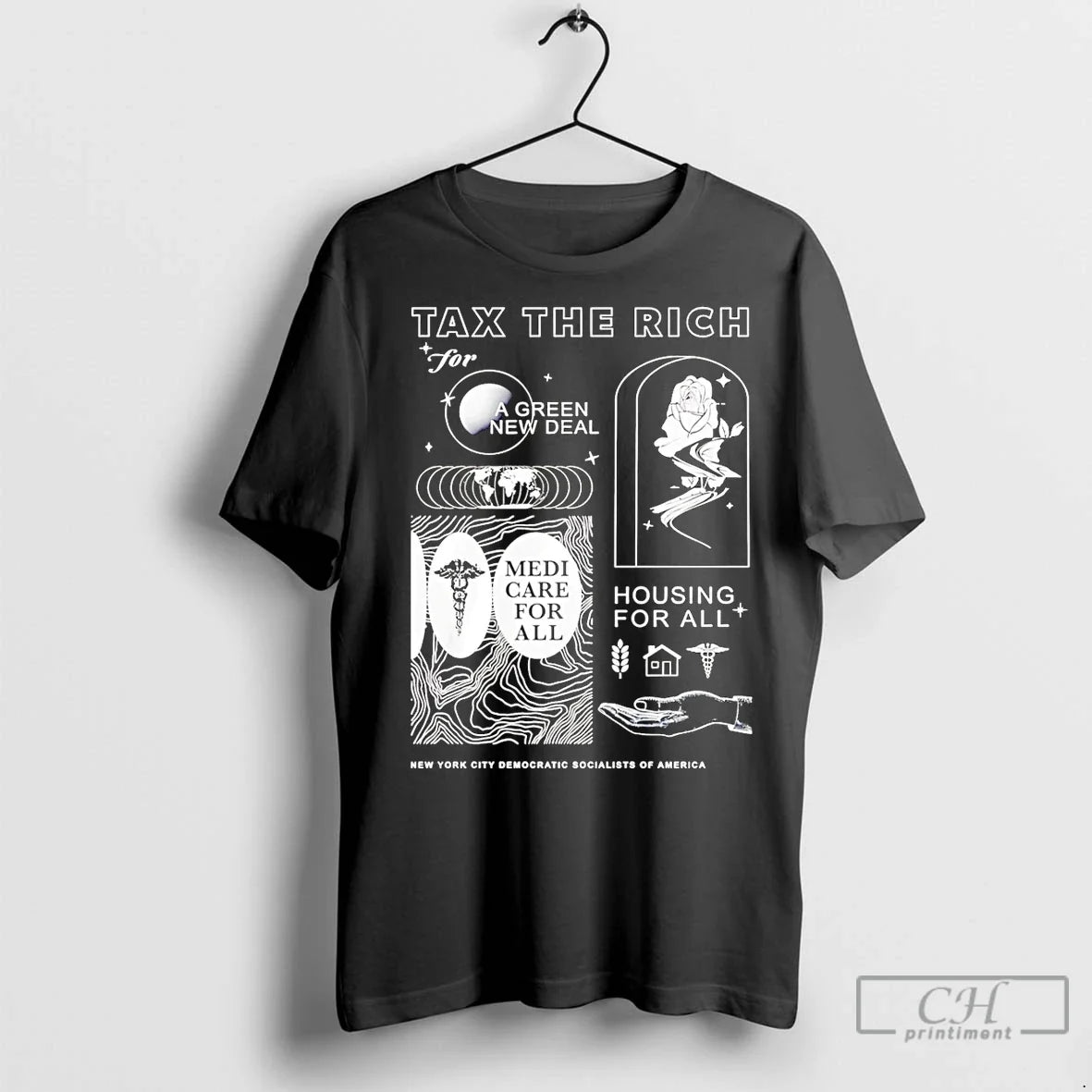 Classic Tax The Rich A Green New Deal Housing For All - Adult & Kids T-Shirts, Sweatshirts & Hoodies apparel design preview 1