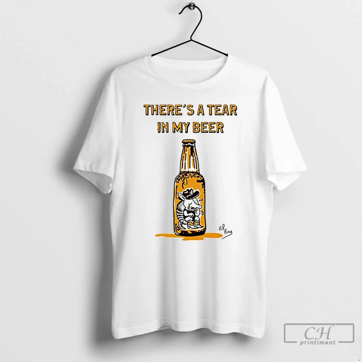 Classic Theres A Tear In My Beer Cowboy Armadillo - Adult & Kids T-Shirts, Sweatshirts & Hoodies apparel design preview 1