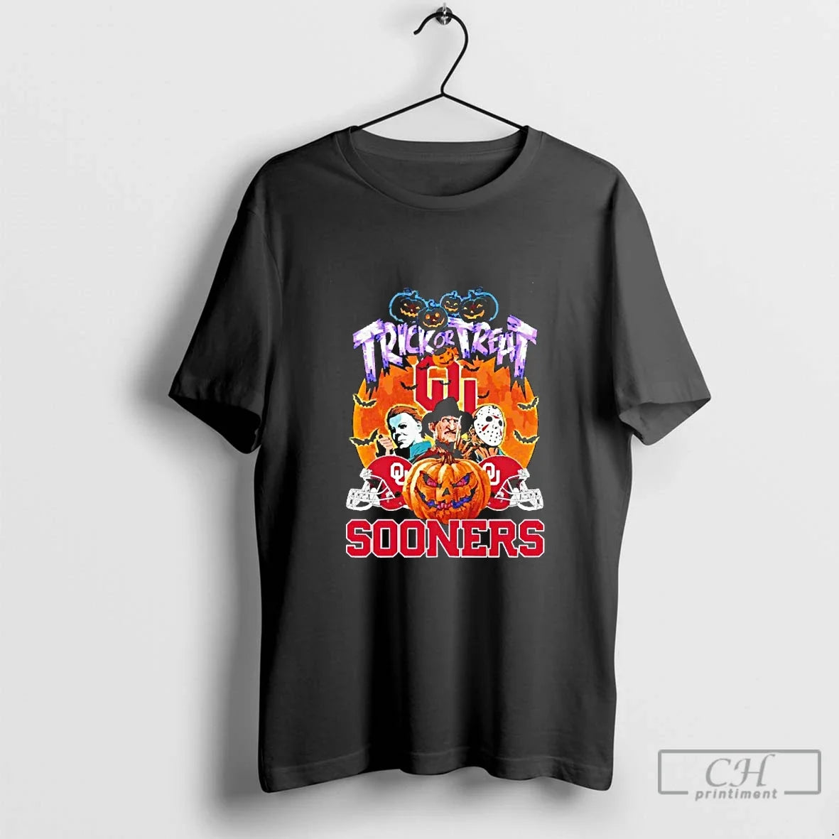 Classic Trick Or Treat Oklahoma Sooners Michael Myers - Adult & Kids T-Shirts, Sweatshirts & Hoodies apparel design preview 1