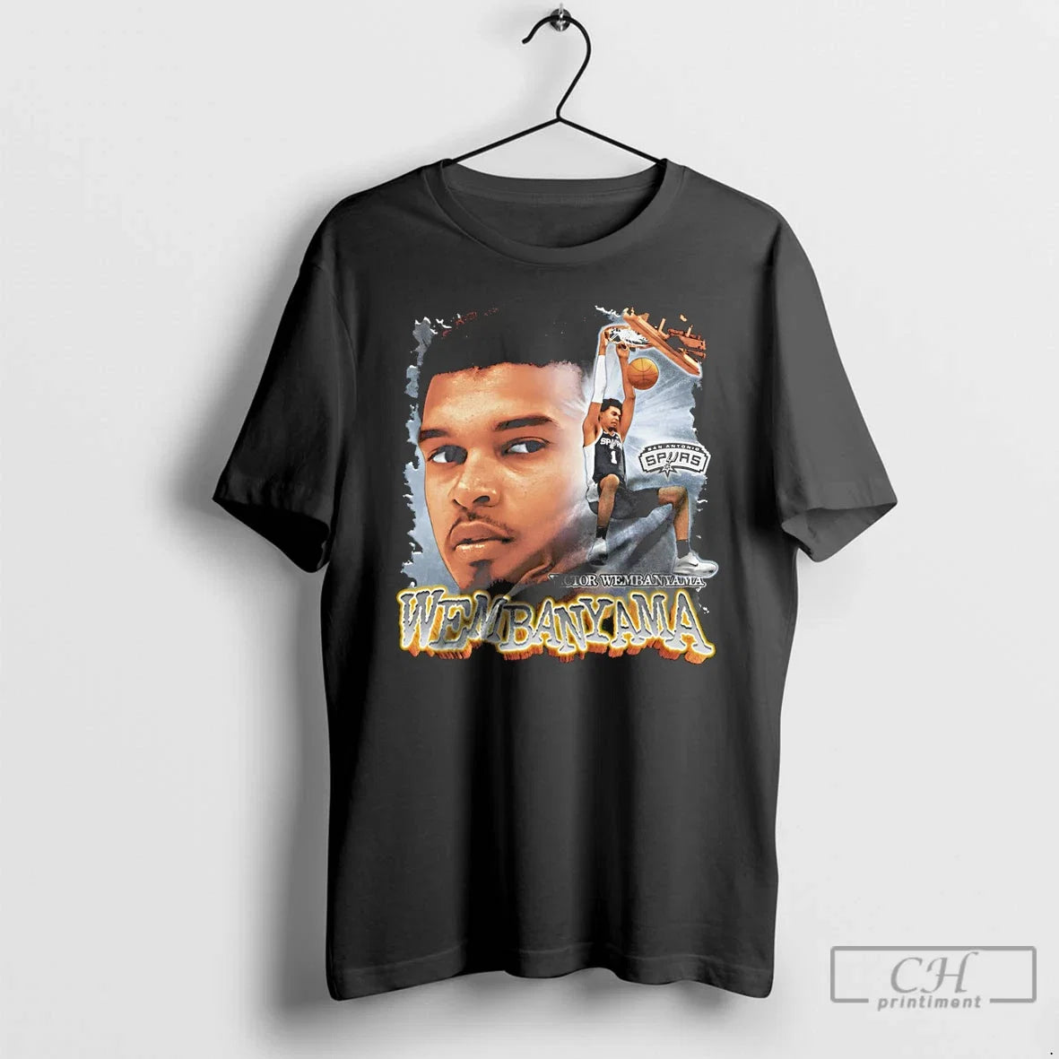 Classic Victor Wembanyama San Antonio Spurs - Adult & Kids T-Shirts, Sweatshirts & Hoodies apparel design preview 1
