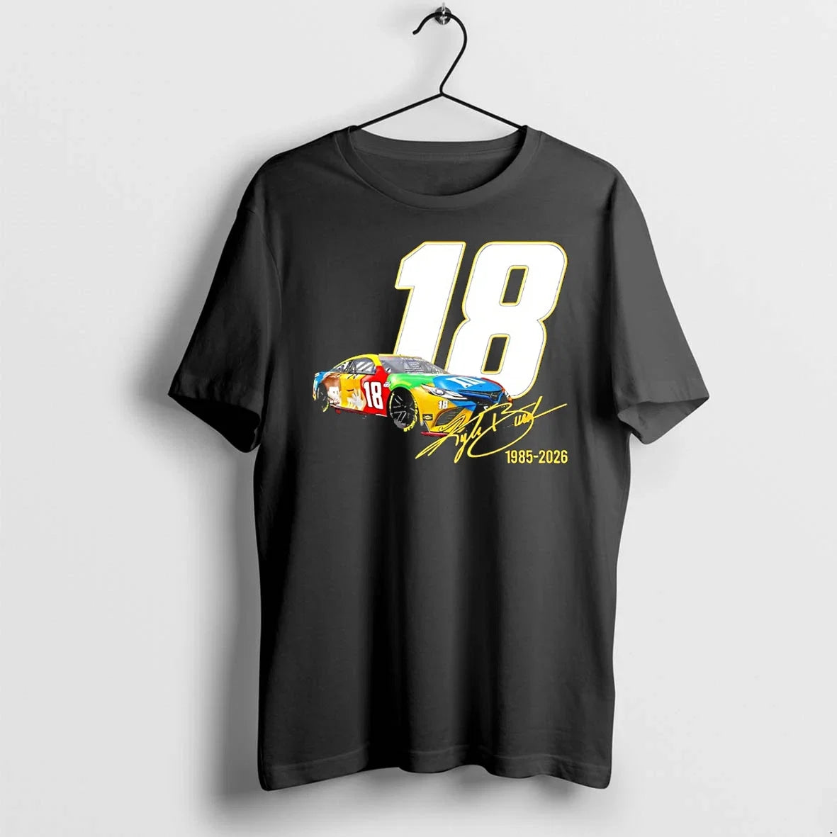 Classic Vintage Kyle Busch 18 Tribute Nascar Legend - Adult & Kids T-Shirts, Sweatshirts & Hoodies apparel design preview 1