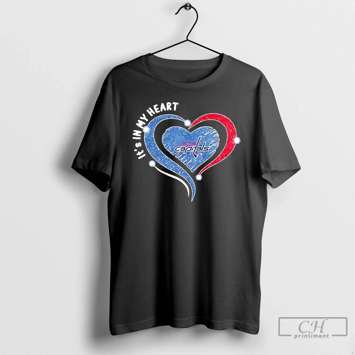 Classic Washington Capitals Its In My Heart Hockey - Adult & Kids T-Shirts, Sweatshirts & Hoodies apparel design preview 1