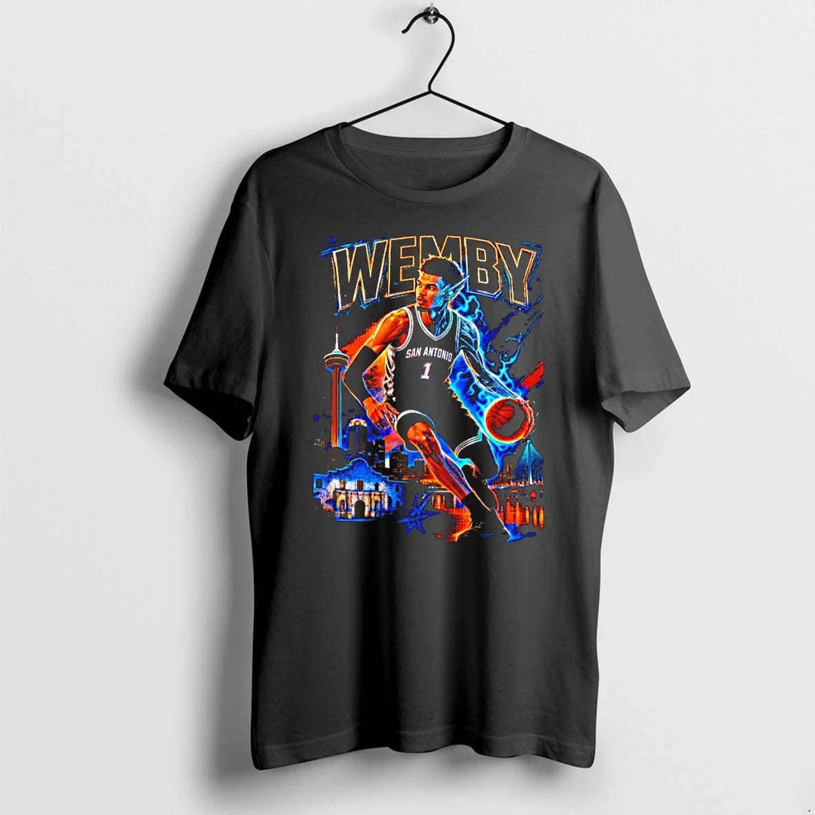 Classic Wemby Half Alien San Antonio Spurs Basketball - Adult & Kids T-Shirts, Sweatshirts & Hoodies apparel design preview 1