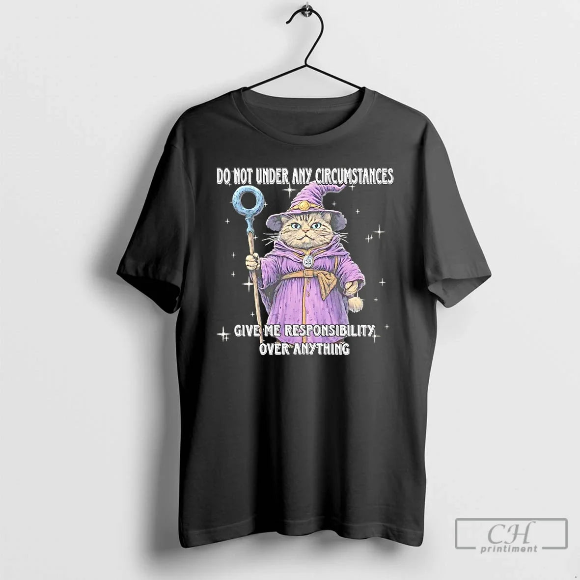 Classic Wizard Cat Do Not Under Any Circumstances - Adult & Kids T-Shirts, Sweatshirts & Hoodies apparel design preview 1