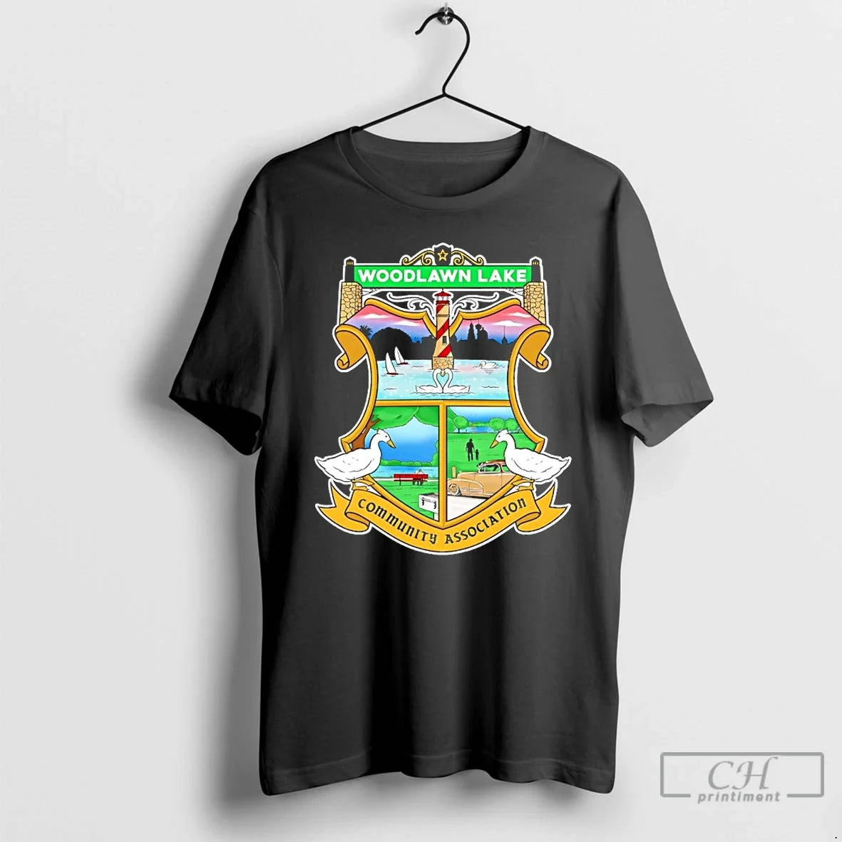 Classic Woodlawn Lake Community Association In San - Adult & Kids T-Shirts, Sweatshirts & Hoodies apparel design preview 1