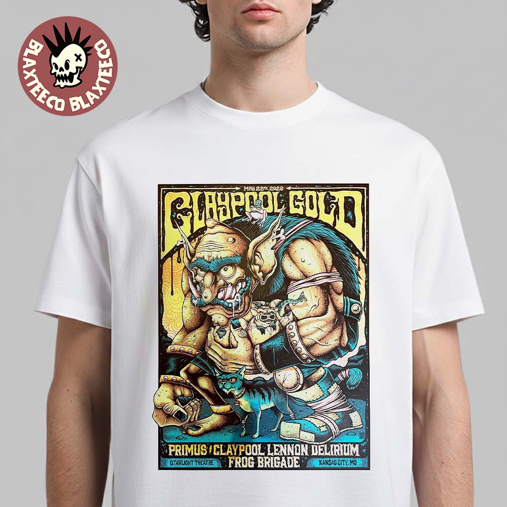 Claypool Gold Primus Lennon Delirium And Frog Brigade - Adult & Kids T-Shirts, Sweatshirts & Hoodies apparel design preview 1
