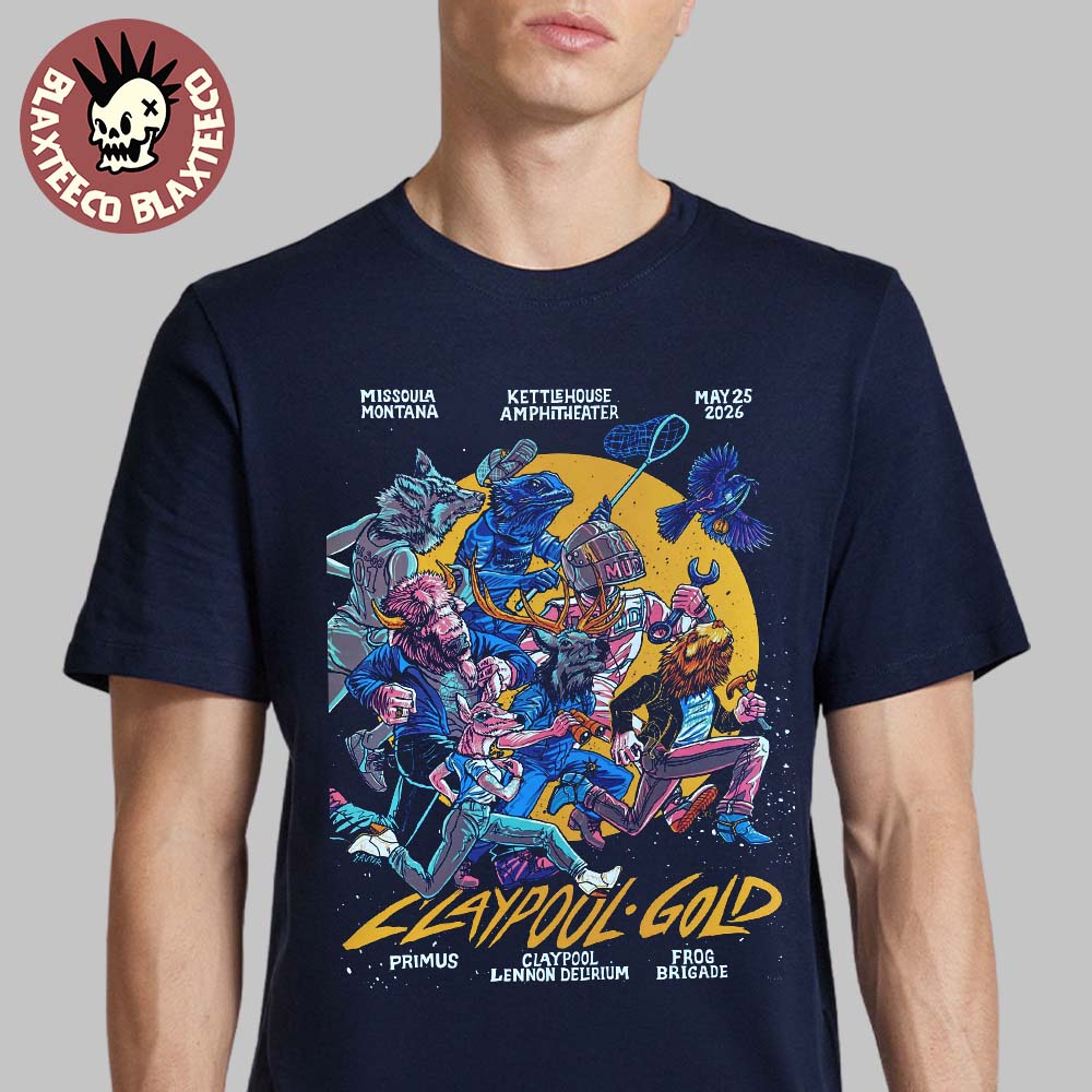 Claypool Gold Primus Lennon Delirium And Frog Brigade - Adult & Kids T-Shirts, Sweatshirts & Hoodies apparel design preview 1