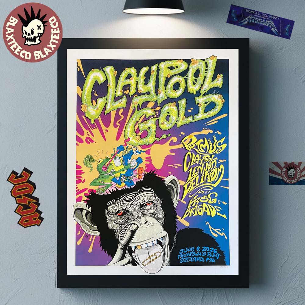 Claypool Gold Primus Lennon Delirium And Frog Brigade - Adult & Kids T-Shirts, Sweatshirts & Hoodies apparel design preview 1