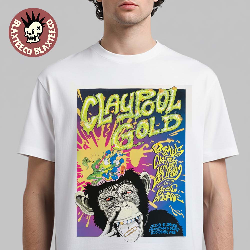 Claypool Gold Primus Lennon Delirium And Frog Brigade - Adult & Kids T-Shirts, Sweatshirts & Hoodies apparel design preview 1