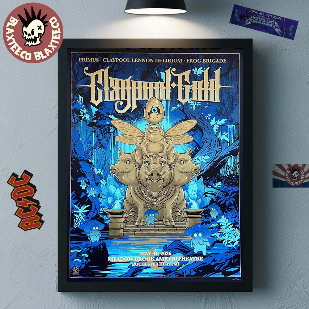 Claypool Gold Primus Lennon Delirium And Frog Brigade - Adult & Kids T-Shirts, Sweatshirts & Hoodies apparel design preview 1