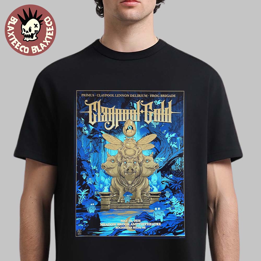 Claypool Gold Primus Lennon Delirium And Frog Brigade - Adult & Kids T-Shirts, Sweatshirts & Hoodies apparel design preview 1
