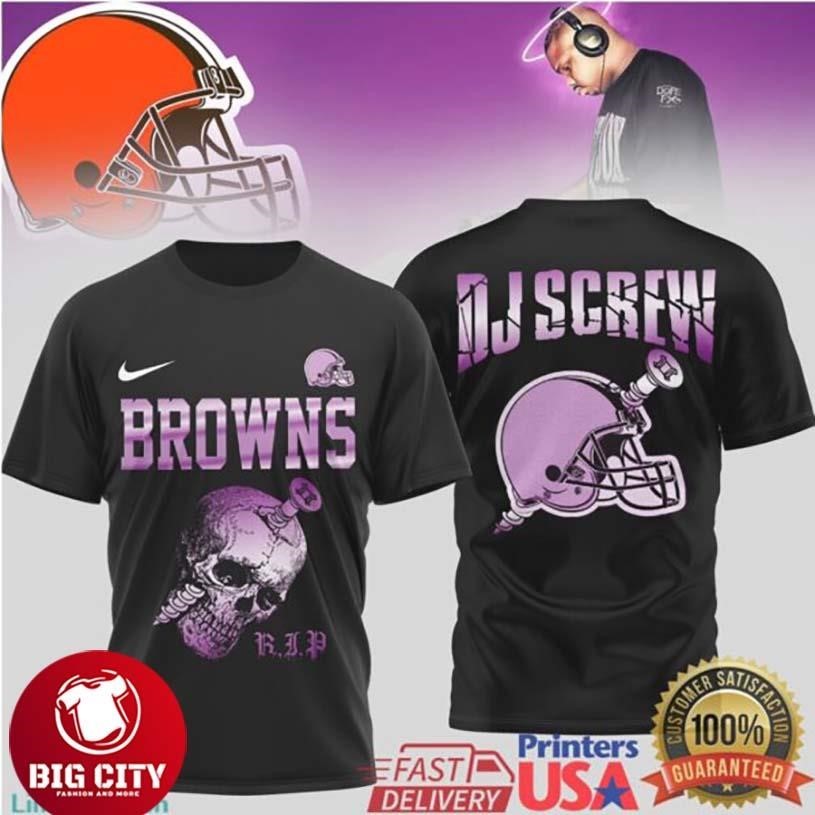 Cleveland Browns DJ Screw RIP Chopped and Screwed - Adult & Kids T-Shirts, Sweatshirts & Hoodies apparel design preview 1