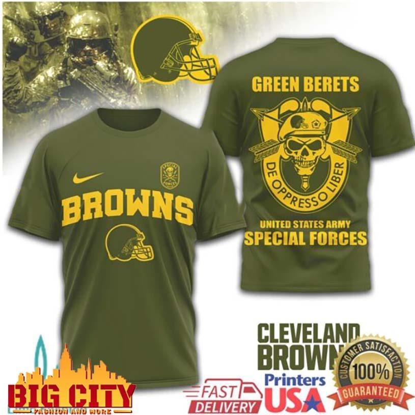 Cleveland Browns Green Berets US Army Special Forces - Adult & Kids T-Shirts, Sweatshirts & Hoodies apparel design preview 1