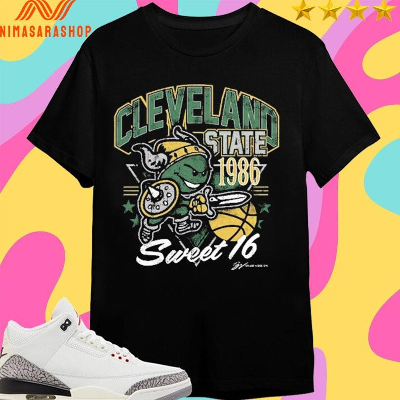 Cleveland State Vikings 1986 Csu Basketball Sweet 16 - Adult & Kids T-Shirts, Sweatshirts & Hoodies apparel design preview 1