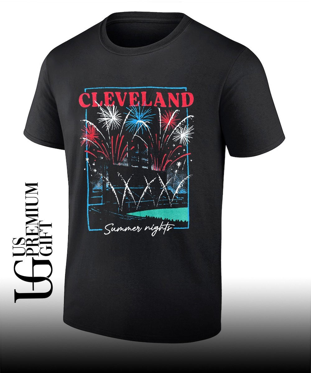 Cleveland Summer Nights fireworks Stadium - Adult & Kids T-Shirts, Sweatshirts & Hoodies apparel design preview 1