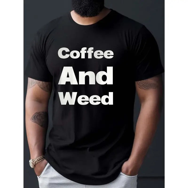 Coffee Weed Print Casual Short Sleeve Summer Made USA - Adult & Kids T-Shirts, Sweatshirts & Hoodies apparel design preview 1