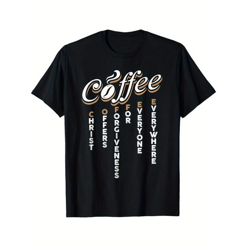 Coffee Print Cotton Pattern Casual Short Sleeve Round - Adult & Kids T-Shirts, Sweatshirts & Hoodies apparel design preview 1
